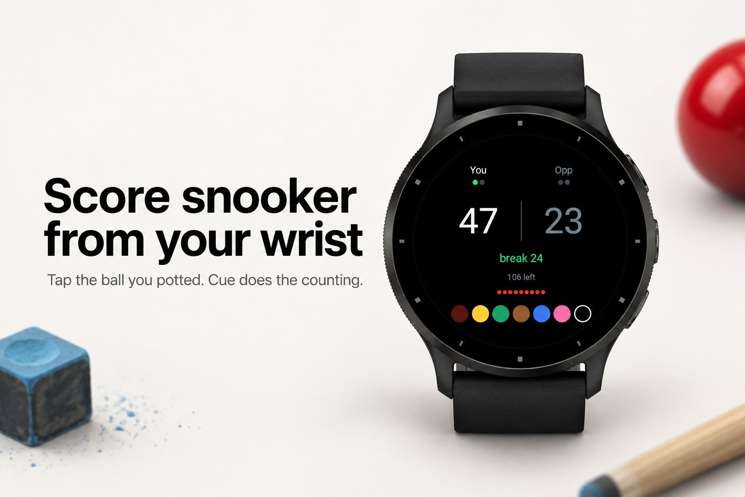 Cue for Garmin: Snooker and pool scoring on your watch