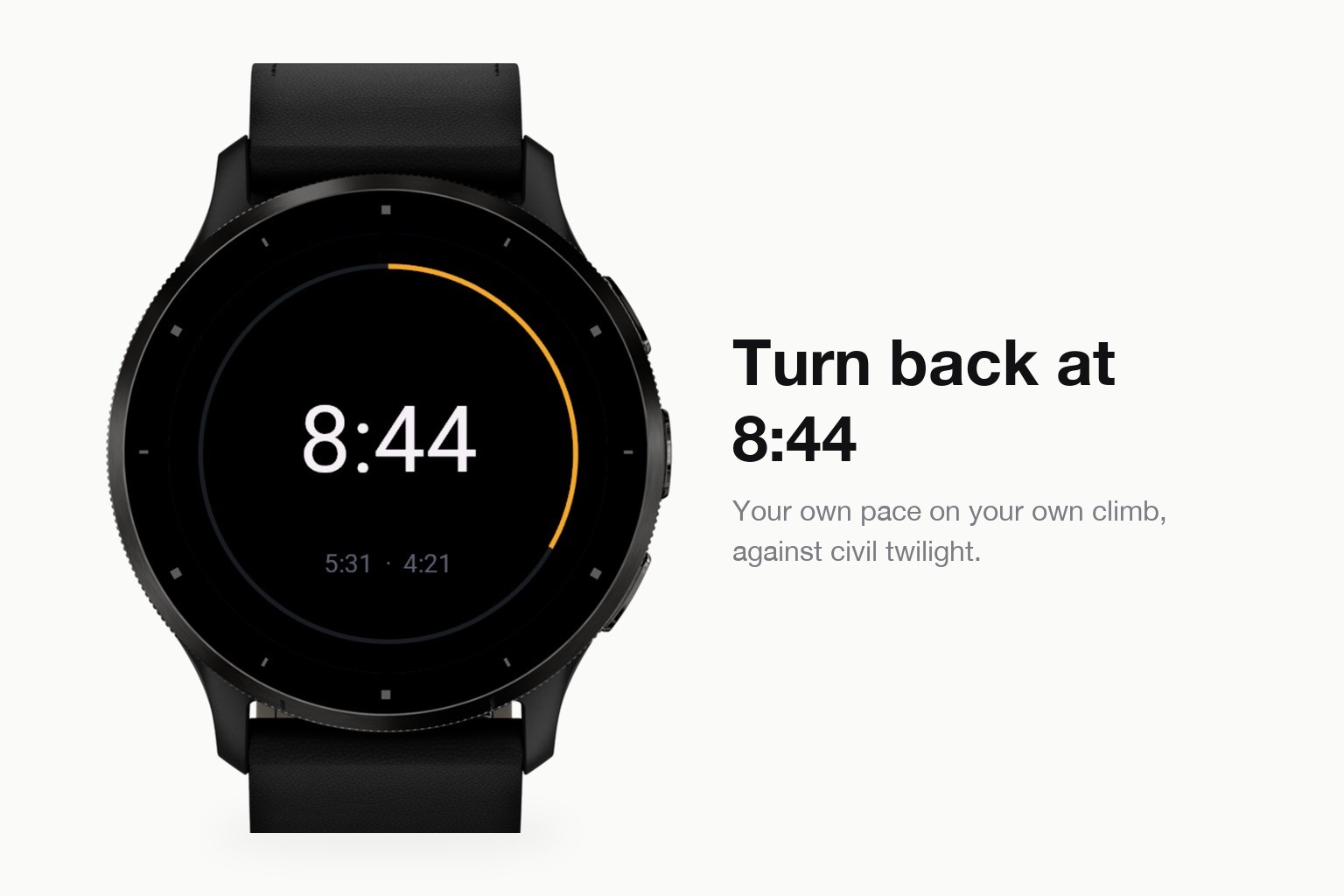 Halflight for Garmin: Turnaround time for a hike before dark