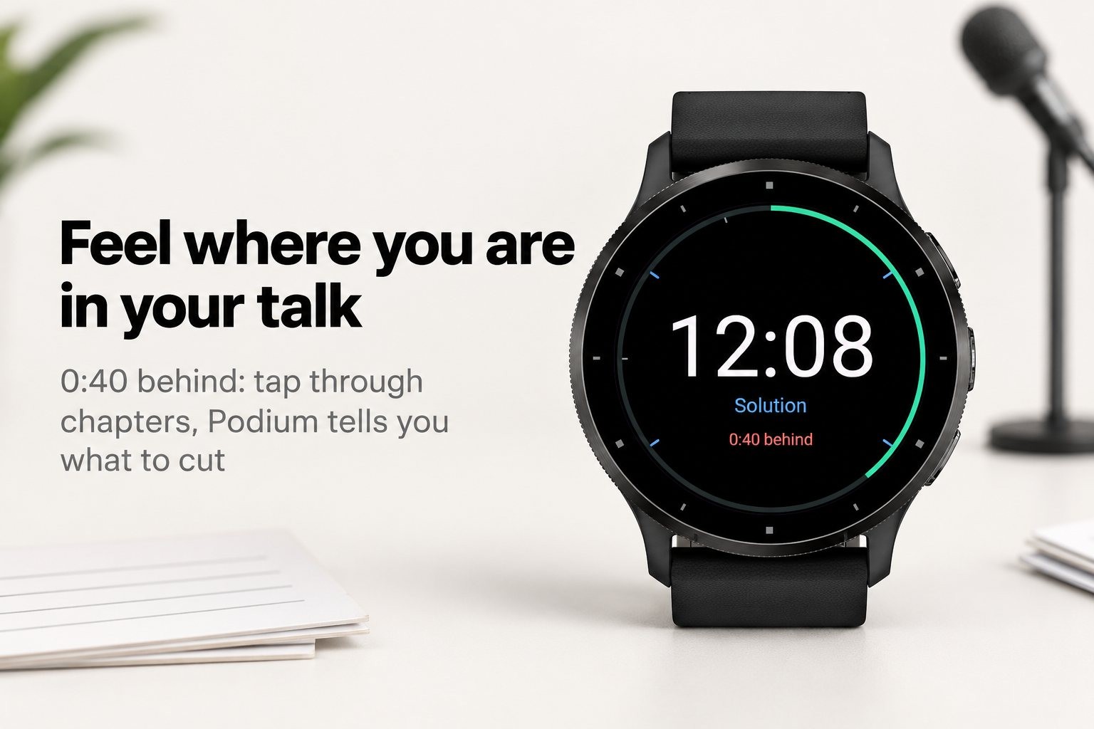 Podium for Garmin: Speaker timer with chapters and cues