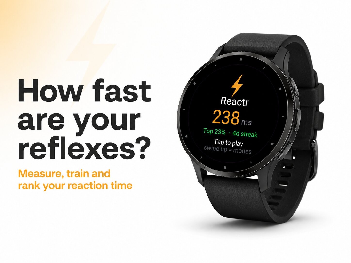Reactr for Garmin: Reaction-time trainer with a world ranking