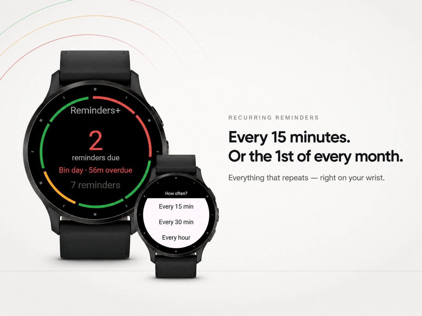 Reminders+ for Garmin: Everything that repeats, from minutes to years